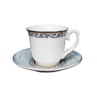 China Viable Brand 90ml Ceramic Espresso Coffee Cup And Saucer With Logo for sale