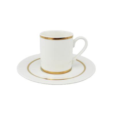 China Household Hotel Restaurant Feast New Gift Box Regular Geometric Packaging Design Decal Pattern Bone China 6 Sets Coffee Cup Saucer for sale