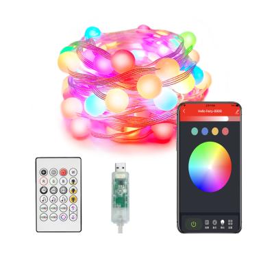 China Luxury Remote Control Decorative Alexa LED Light Strip Christmas Supplie Home Decor Lighting RGB String Light Music Rhythm Fairy Lights for sale