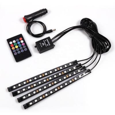 China Car Interior Decorative Accessories Light Car Strip Ambient Light For Car Decor Remote Control LED Car Lights Smart Rhythm Light RGB Lamp Music Lamp for sale