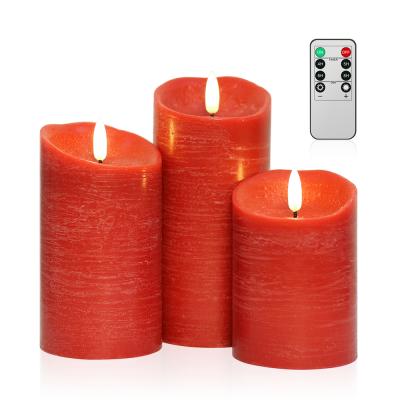 China Birthdays Wax Pillars Paraffin Wax Remote Control Home Decor Luxury WiFi Control LED Candles Flameless 3D Candles Soy Wax for sale