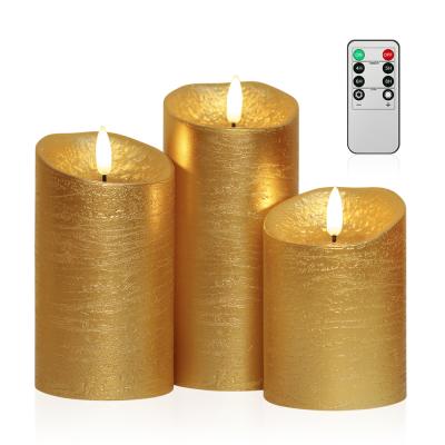 China Birthdays Paraffin Solid Paraffin Candle Pillars Remote Control For Home Decor Scented Flameless Candles 3D Candles Soy Wax for sale