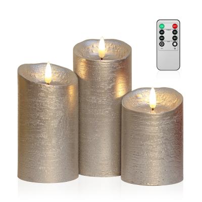 China Birthdays Candle Warmer Pillars Paraffin Wax Remote Control For Home Decor Scented Flameless Candles 3D Candles Soy Wax for sale