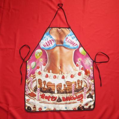 China Custom Funny Sexy Couples Lace Sexy LOGO Creative Gift Kitchen Apron Simple 3d Millimeter Apron for sale