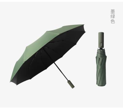 China Minimalist OEM Large Size Double Bone Vinyl 10 Sunscreen Foldable Umbrella 3 Folding for sale