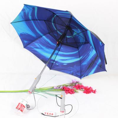 China Minimalist USB Special UV Charging Fiberglass Protection Summer Fan Umbrella Water Spray Fan Straight Umbrella With Water Spray for sale