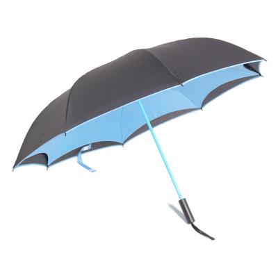 China Minimalist Comic Double Decker Bus Reverse Umbrella For Rain And Shine The Straight Handle Umbrella Gift Umbrella for sale