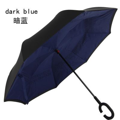 China Minimalist Hand-Free Reverse Straight Pole Double-Layer Car Umbrella Full Body Umbrella for sale