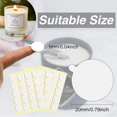 China Double Sided Candle Wick Index Stick Heat Resistant and Clear Wick Adhesive Stickers (with tail design), for DIY candle making. for sale