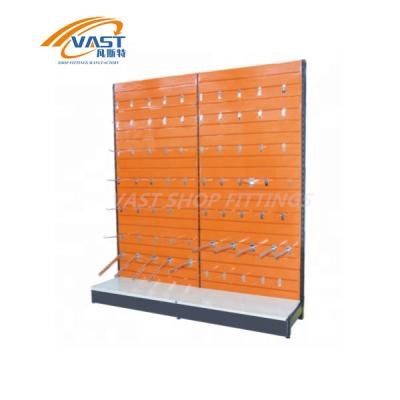 China High Quality Single Side Single Sided Slatwall Display Rack Supermarket Shelves Gondola for sale