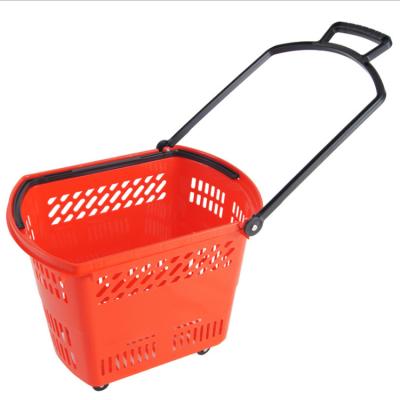 China Antirust Plastic Rolling Shopping Cart Trolley Shopping Trolley For Supermarket And Stores for sale