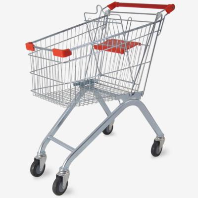 China Rustproof European Supermarket Trolley Shopping Trolley With 4 Wheels For Shops for sale