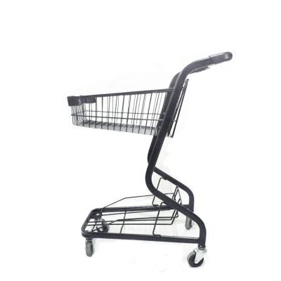 China Unfolding Supermarket Wire Locker Cart Convenience Carts Shopping Carts Basket Rack Trolley for sale