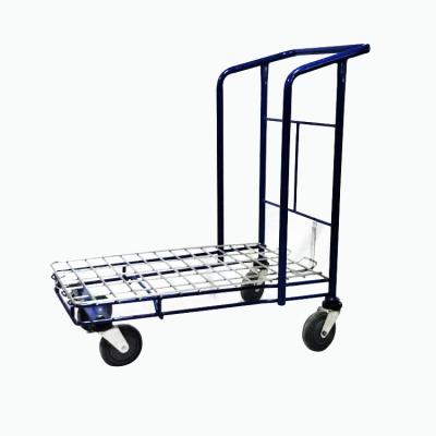 China Eco - Friendly High Quality Warehouse Trolley Shopping Flat Use In Heavy Duty Store Transport Trolley With Price Factory for sale