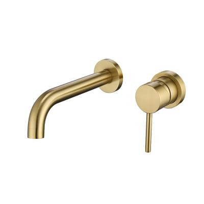 China J-STAR Faucets Factory Direct Bathroom Accessories Metered Water Taps Brushed Gold Concealed Basin Faucet for sale