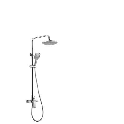 China With Sliding Bar Single Scallop Shower Set Whole Chrome Set Shower With Single Handle for sale