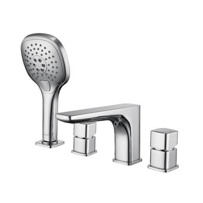 China Without Slide Bar J-Star Pull Out Hand Shower For Bathroom Use 3 Hole Bathtub Faucet for sale