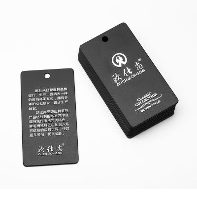 China Recyled Recyled Garment Rectangular Black Plastic Hang Tag Luxury Hang Tag With String For Clothing Backing Custom Paper Hang Tags for sale