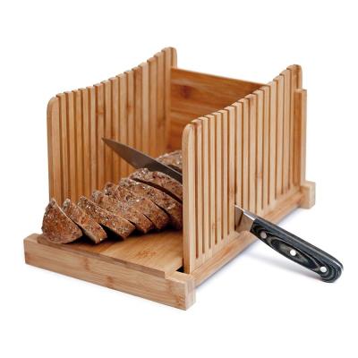 China Traditional hot sale fashion adjustable foldable bamboo bread slicer for bread slice box cutter for sale