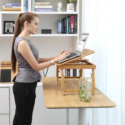 China Portable Foldable Table Bamboo Wooden Stand Laptop Table Bed Laptop Desk for sale