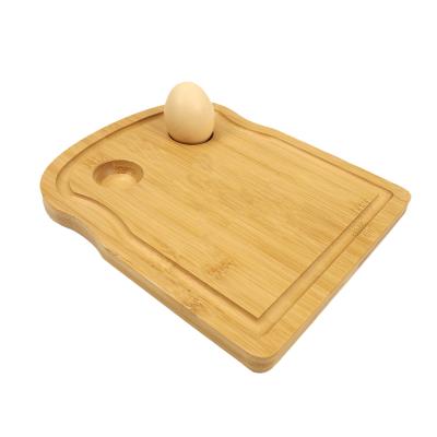 China Sustainable New Design Kitchen Bamboo Wooden Decoupage Plate Egg Board For Home for sale