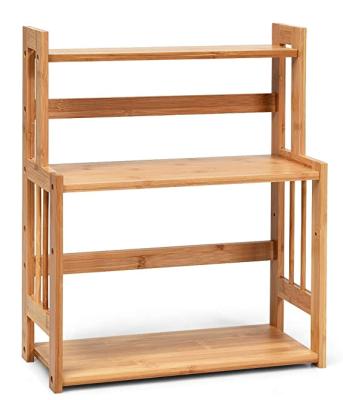 China Supplier Manufacturer Traditional Consumable Material 3 Tier Spice Rack Seasoning Rack Bamboo Wooden Storage Rack for sale