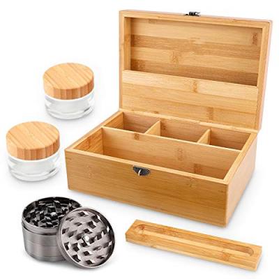 China Supplier Makeup Organizer Handmade Storage Box Maker Wooden Stash Bamboo Box Combo For Weed for sale