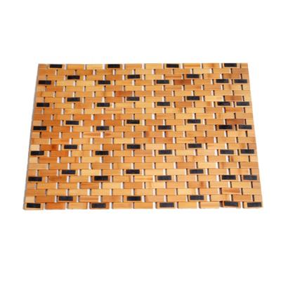 China Oil Proof Sustainable Eco-friendly Natural Bamboo And Resins Flooring Anti Slip Resistance Bamboo Bath Mat For Hotel And Home Use for sale