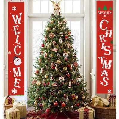 China Hanging 1 Pair Christmas Banner Xmas Door Printing Door Couplet Door Decoration for sale