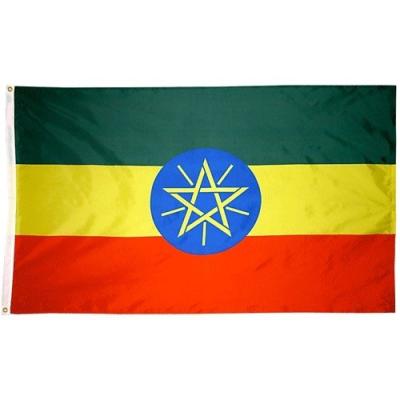 China FLYING boat now! Boat now! 3*5ft Cheap Ethiopian Flag Ethiopia National Country Flags for sale