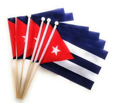 China Strong Stability Custom Color Cuba High Quality Hand Waving Flag With Custom Logo for sale