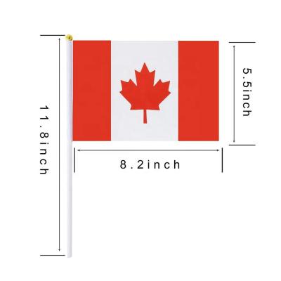 China Health Care Institute Canada National Flag Custom 14*21cm Polyester Country Hand Canadian Flag for sale