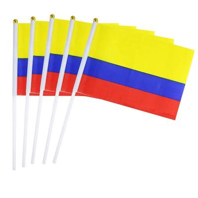 China Wholesale Custom Colombia National Hand Hanging Waving Flag Mini Country National Flag Hand Held Waving Flag for sale