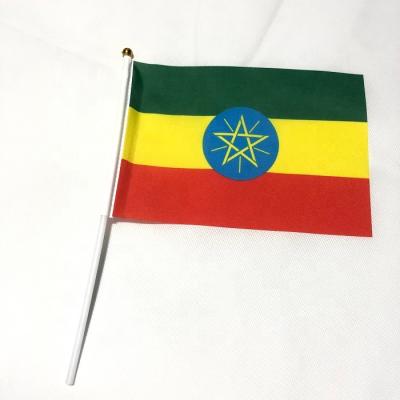 China Hanging Ethiopia Flag Hand Flag Polyester Printing Ethiopian Presidential Election Campaign Flag for sale