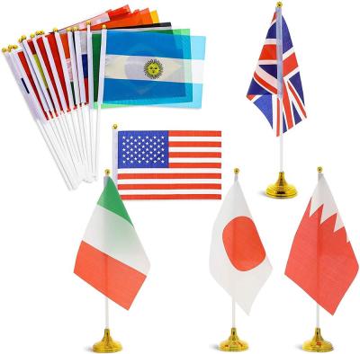 China Strong Color Stability World Country Office International Flags With Stands for sale