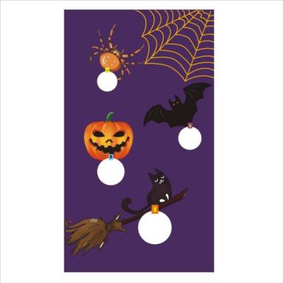 China Waterproof Eco-friendly Halloween Bean Bag Toss Games Pumpkin Spider Web With 3 Bean Bags For Kids Party for sale