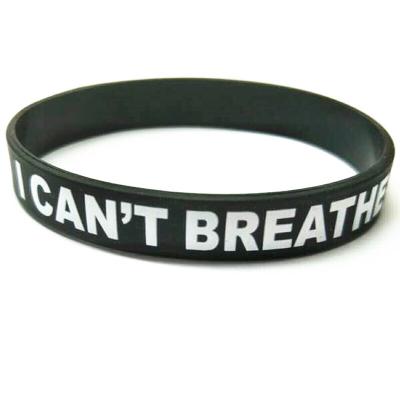 China Black Lives Matter Cheapest Silicon Casual/Sporting Blue Police Import Wristband I Can't Breathe Wristband for sale