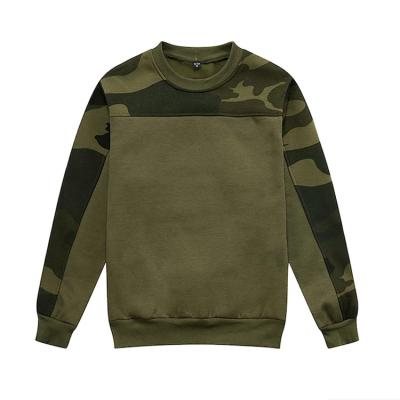 China Anti-Wrinkle Wholesale Mens Camouflage Print Pattern Sweatshirt Fleece Paneled Khaki Hoodie for sale