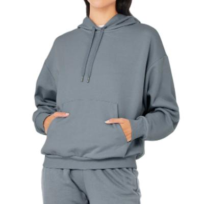 China Best Quality Anti-Wrinkle Pre-Washed Women's Loungy Oversized Hoodie Ladies Drop To Shoulder Hooded Sweatshirt With Kangaroo Pocket for sale