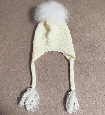 China breathable & Kids Casual Pom Pom Beanies Warm Knitted Bobble Hat Girls Fur Pompom Hats Boys Real Raccoon Fur Baby Waterproof Pompom Hat for sale