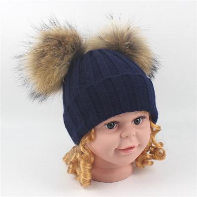 China breathable & New Arrival Waterproof Faux Fur Cute Pom Pom Baby Beanies High Quality Pearl Cashmere Knitted Baby Winter Hats Beanies Kids for sale