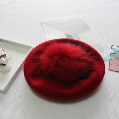 China breathable & High Quality Sequin Decorated Women Hat Autumn Winter Warm Rabbit Fur Knitted Beret Hat Waterproof For Women for sale