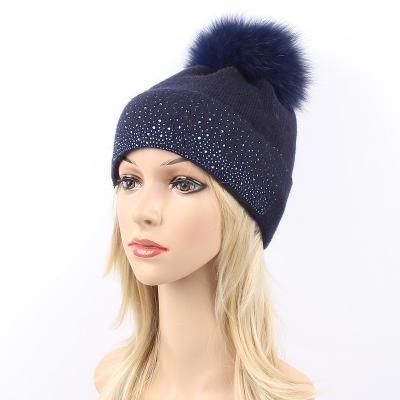 China breathable & Hot sale waterproof whole winter beanies cashmere knit fake bobble hats latest winter hats for sale