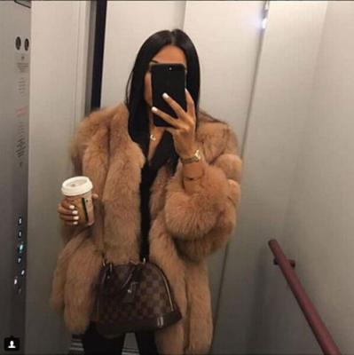 China New Wholesale Fashion Breathable Winter Warm Plus Size Coats For Women Real Fur Winter Coat Ladies Fur Jacket Fox Fur Coat For Women for sale