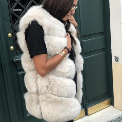 China New Arrival Fashion Women Winter Breathable Fluffy Fur Vest Real Fox Fur Vest for sale