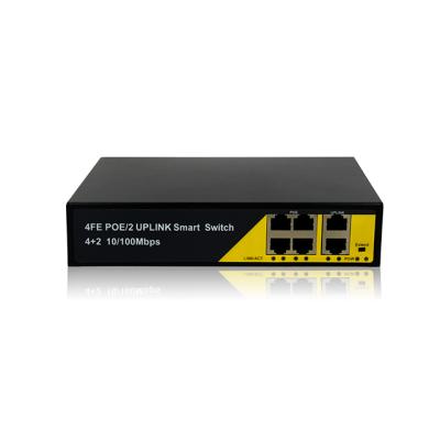 China POE Feyond PSE108EX V2.0 mini IEEE802.3af/at 4+2 100 M/1000M TP SFP Uplink Smart POE Combo Switch for sale