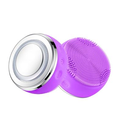 China Acne Treatment LED Lights Photon Therapy Sonic Skin Care Tools System Waterproof Rechargeable Facial Cleansing Brush for sale