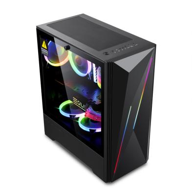 China Desktop Promotional Goods Using Abinet SPCC Mid PC Case Black Tower Gaming Computer Case for sale