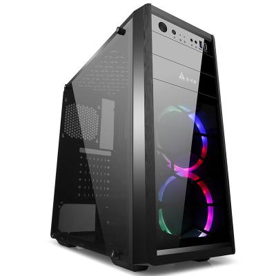 China Guaranteed Quality SPCC Mid Tower ATX Black Single Desktop Computer Case For PC for sale