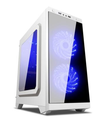 China 2022 High Quality White Desktop Mid PC Case Micro-ATX Desktop PC Tower Computer Case for sale